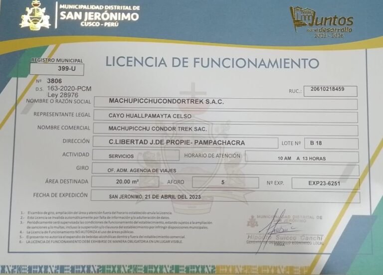 Licencia de funcionamiento